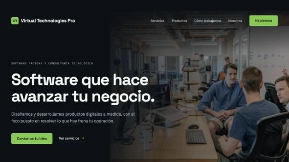 Captura del sitio web de Virtual Technologies Pro